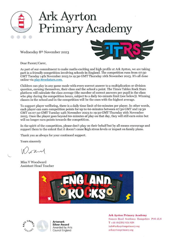 TTRS letter