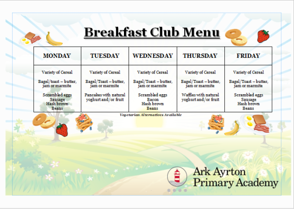 Breakfast club menu image